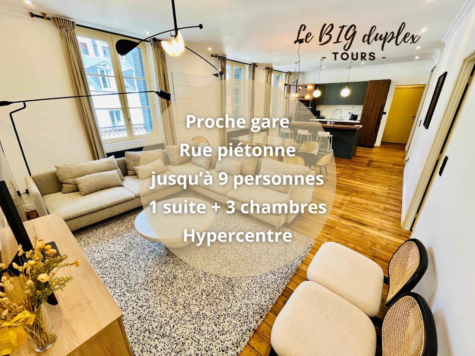 Le Big Duplex, Hypercentre, 4 Chambres, Spacieux Tours Exterior photo